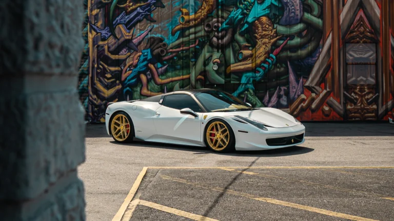 Car wrap on a Ferrari 458.