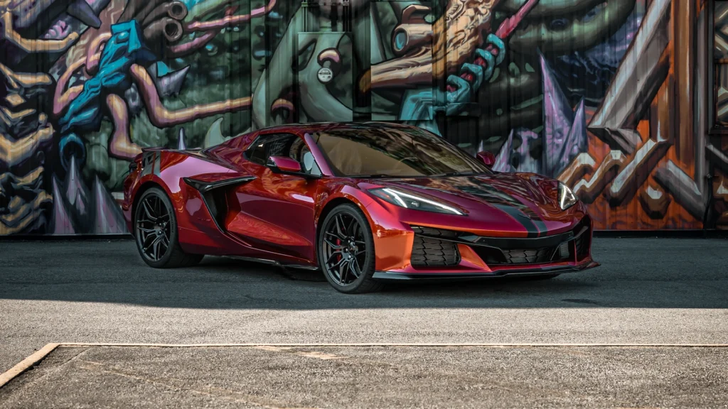 Full Front Paint Protection Film package installed on a C8 Corvette.